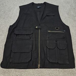 511 Tactical Series Men's Black Utility Vest Zipper Pockets XL Cotton NWOT